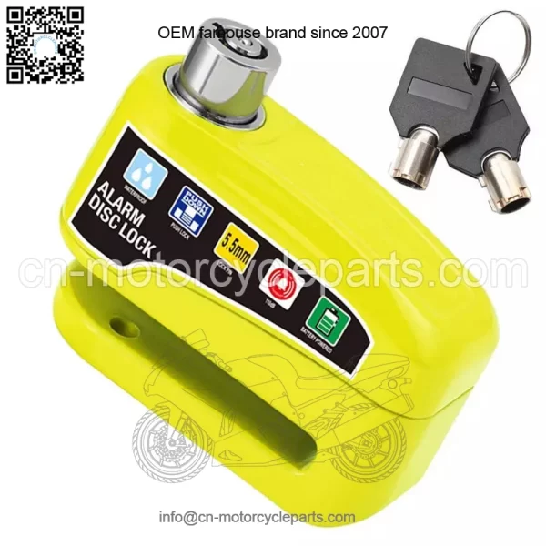 Bicycle Alarm Disc Brake Lock with Keys, Steel Anti-Theft Padlock for Bikes & Sc - Image 5