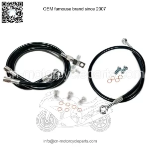 Steel Braided Brake Lines Black +2" Front +0" Rear TRX 450R TRX 450ER