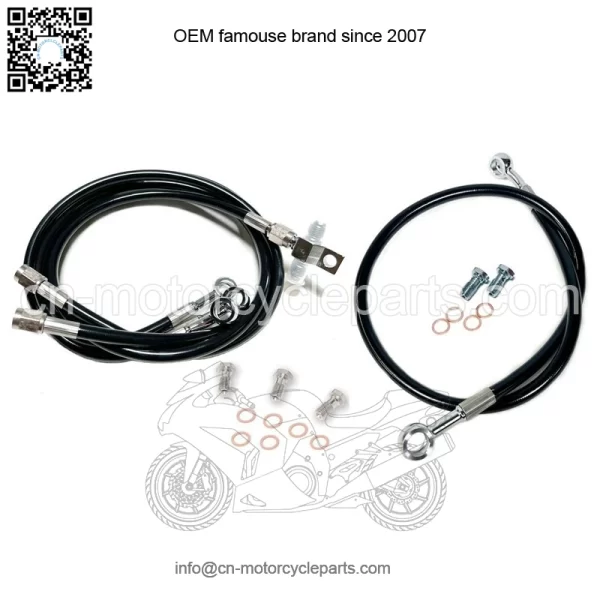 Steel Braided Brake Lines Black +2" Front +0" Rear TRX 450R TRX 450ER