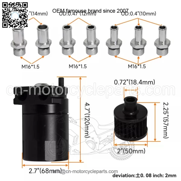 05010 Engine Oil Breather with Air Filter # Black - Image 4