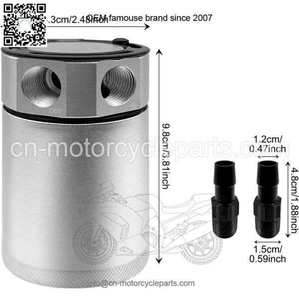 05018 Oil Breather Pot # Silver - Image 2