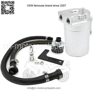 05032 Engine Oil Breather Pot with Air Filter # Silver