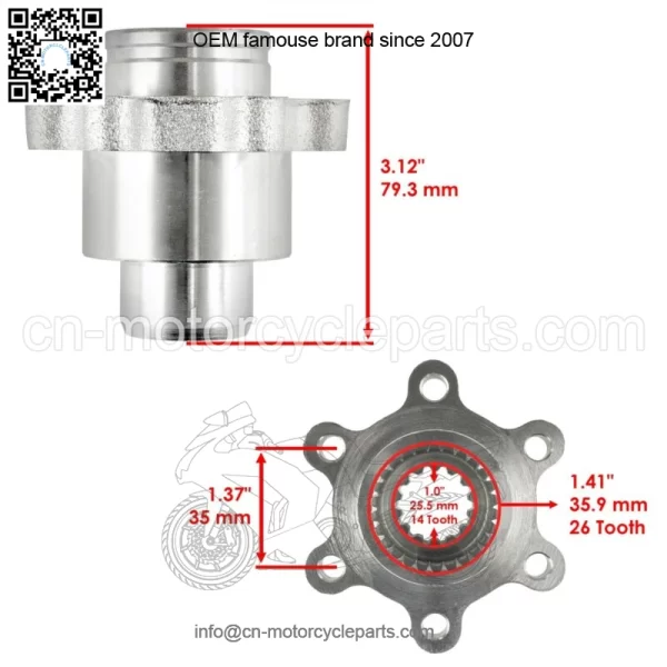 Rear Differential Drive Shaft Boss Fits Yamaha Rhino 660 YXR660F 2004 2005-2007(For: Yamaha Rhino 700) - Image 2