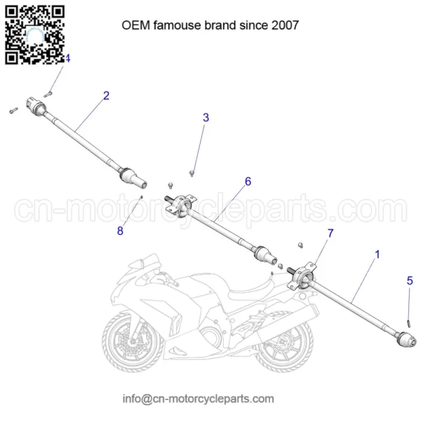 Polaris Off Road Prop Shaft Assembly, Mid, OEM Part 1333963, Qty 1 - Image 2