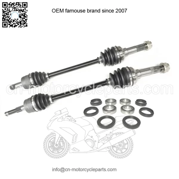 Set of Front Axles & Wheel Bearing Kits for Yamaha Rhino 450 / 660 04-09