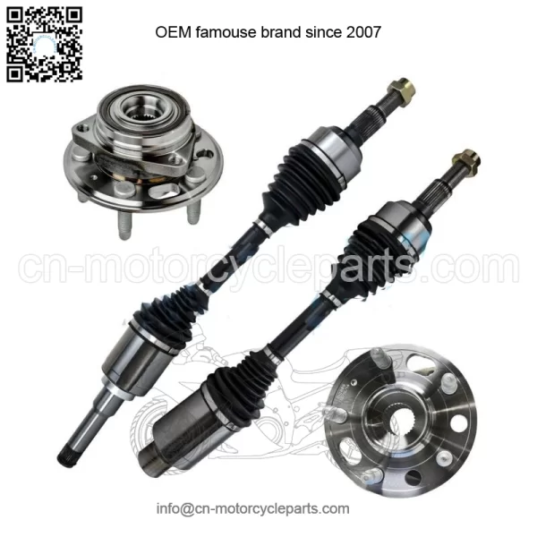 FRONT CV Axle Shaft + Wheel Hub Bearing for 10-16 Chevy Equinox GMC Terrain 2.4L