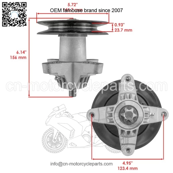 38" Deck Spindle w/ Pulley for White Outdoor LT-1700 13AV77TF090 13WV77TF090 - Image 2