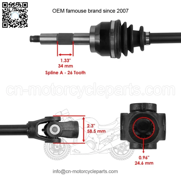 Polaris Scrambler 500 4X4 1999-2009 Front Right CV Joint Axle - Image 3