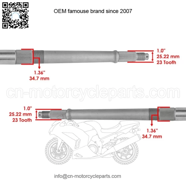 Polaris Scrambler 400/500 2X4/4X4 2002 Rear Axle Shaft w/Nut - Image 3