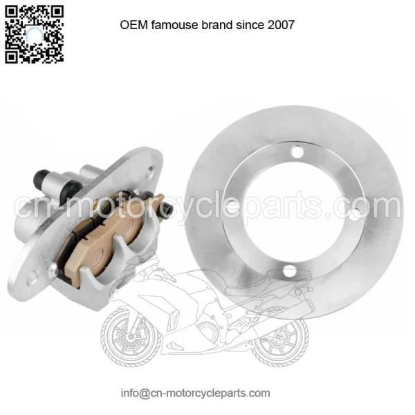 Rear Brake Caliper And Disc Rotor W/Pad For Yamaha Rhino 700 YXR700 4X4 2008-13(For: Yamaha Rhino 700)