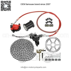 Mini Bike Hydraulic Brake Kit and 35 Chain for Mini Bike Baja Doodle Bug DB30 Blitz Dirt Bug Coleman Motovox Predator 79cc 97cc 100cc 2.8hp Mini Bike Powersports Parts 180mm Disc Brake Rotor
