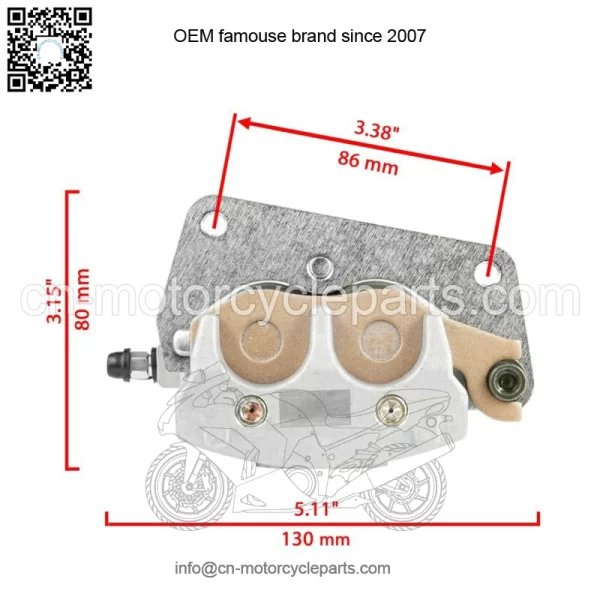Front Left Right Brake Caliper w/ Pad for Yamaha Raptor 700 700R YFM700R 2006-24 (For: Yamaha Raptor 700) - Image 2
