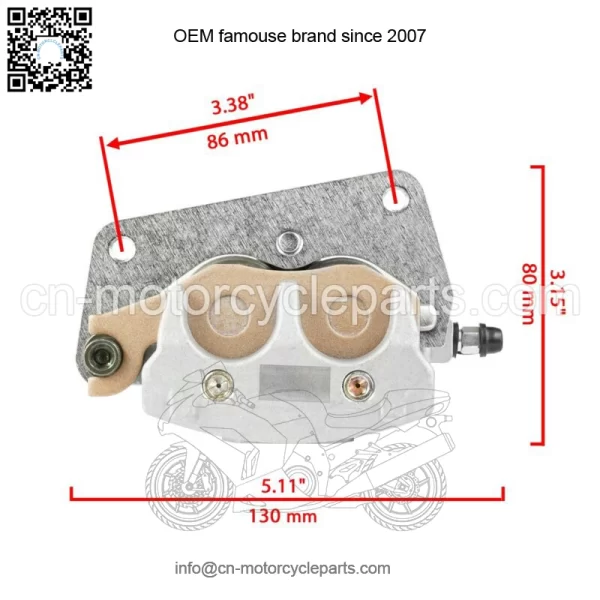 Front Left Right Brake Caliper w/ Pad for Yamaha Raptor 700 700R YFM700R 2006-24 (For: Yamaha Raptor 700) - Image 3
