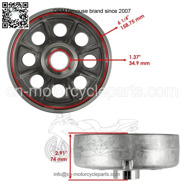 43620-HP5-600 Rear Brake Drums & Seals For Honda Rancher 420 TRX420 2007-2013 - Image 2