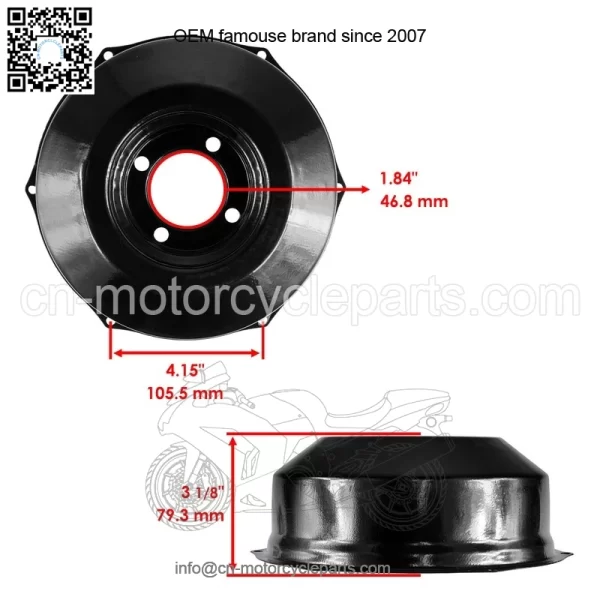 43620-HP5-600 Rear Brake Drums & Seals For Honda Rancher 420 TRX420 2007-2013 - Image 3