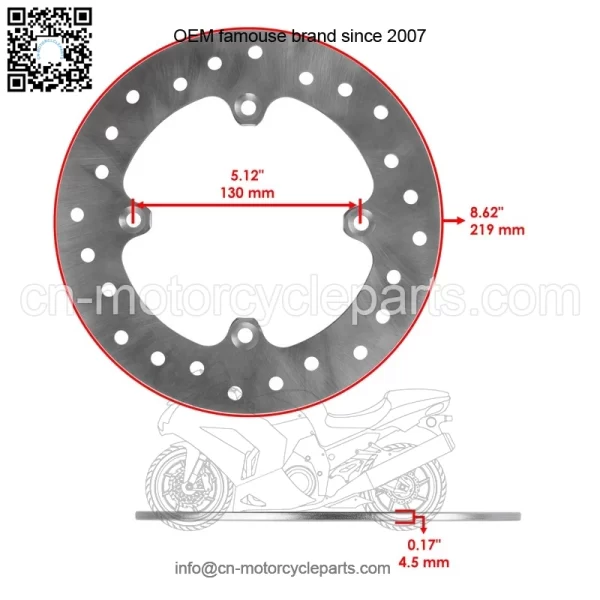 Front or Rear Brake Disc with Pads for Can-Am Defender Max HD10 2018 - 2023 - Image 2
