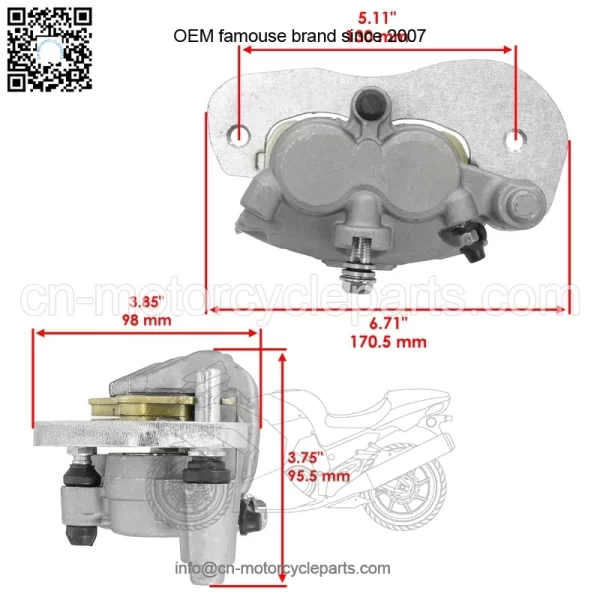 Rear Right Brake Caliper For Can Am Maverick Trail 1000 800 2019-2021 700 22-23 - Image 2