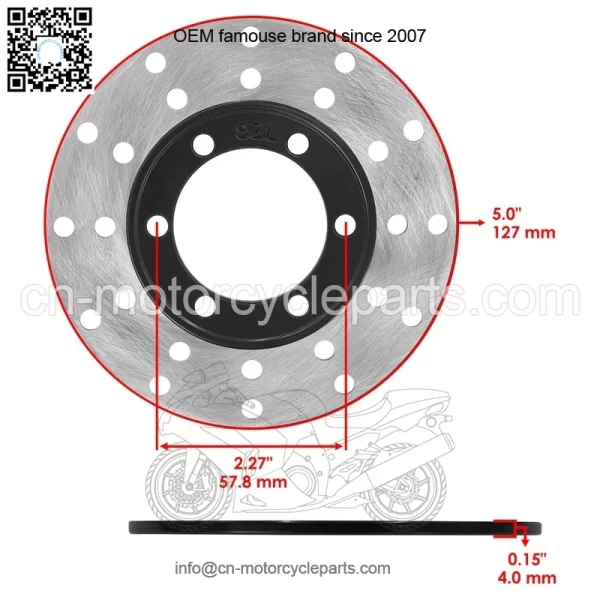 0454412 Front Brake Disc & Pads For Polaris RZR 170 2009-21 Left & Right - Image 2