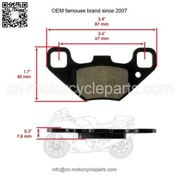 0454412 Front Brake Disc & Pads For Polaris RZR 170 2009-21 Left & Right - Image 3