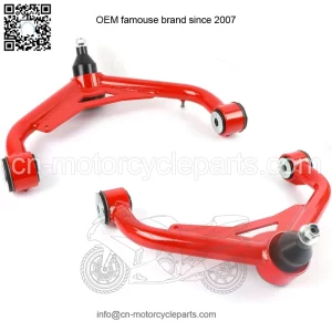 Front Upper Control Arms fit for 2000-2010 Silverado 2500HD, 3500HD, 2-4" Suspension Adjustable Control Arms with ball joint fit for 2000-2010 Sierra 2500HD 3500HD Replaces (Pair, Red)