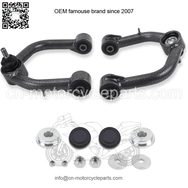 Black Front Upper Control Arms for 2003-2022 4Runner, 2 PCS 2-4" Lift Black White Grain Tubular Front Suspension Control Arm Compatible with 07-14 FJ Cruiser,03-09 GX470,10-21 GX460 - Image 2