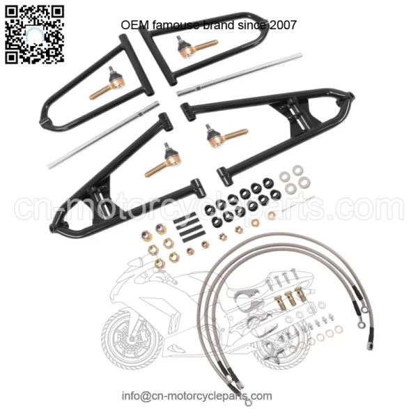 Front A Arms +2 +1 For Raptor 700 700R 2006-2017 W/Adjustable Brake Lines Clamps