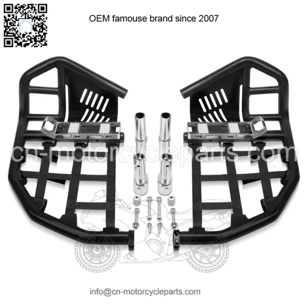 For Yamaha YFZ 450 Nerf Bars Pro Peg Heel Guard Black Bars With Black Nets - Image 2