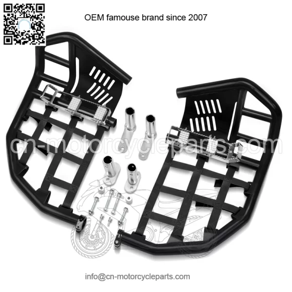 For Yamaha YFZ 450 Nerf Bars Pro Peg Heel Guard Black Bars With Black Nets - Image 4