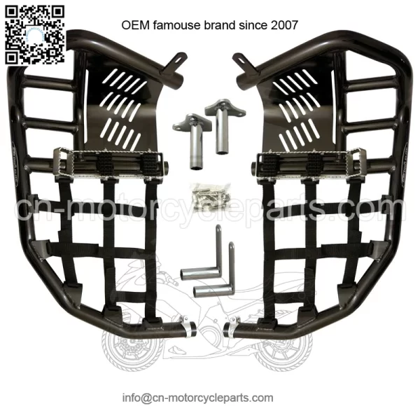 Yamaha YFZ 450 Nerf Bars  Pro Peg Heel Guard  Alba Racing  Black Black 199 T7 BB