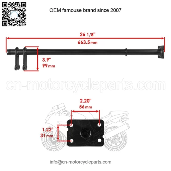 Polaris Scrambler 500 4X4 2001-2007 Steering Shaft Post w/Bushings - Image 2