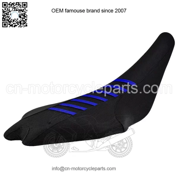 2009-2024 Yamaha YFZ 450R Seat Cover  All Black / Blue Ribs  Gripper #201