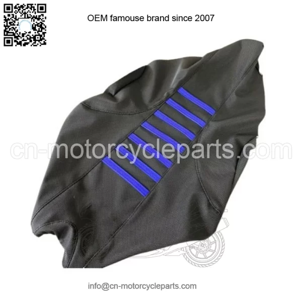2009-2024 Yamaha YFZ 450R Seat Cover  All Black / Blue Ribs  Gripper #201 - Image 2