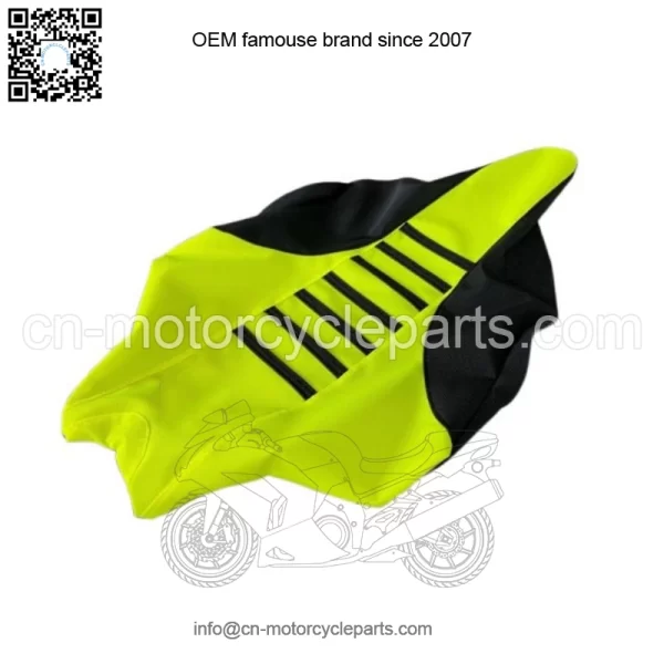 2009-2024 Yamaha YFZ 450R Seat Cover  Black / Neon Yellow / Black Ribs #201 - Image 2