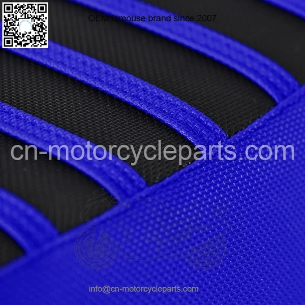 Yamaha YFZ 450 Gripper Seat Cover 2004-2013  BLUE/BLACK/BLUE ribs LOGO #200 - Image 4