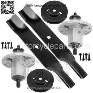 38" Deck Spindle w/Pulley & Blade for John Deere X300 AM137483 M151720 M153118