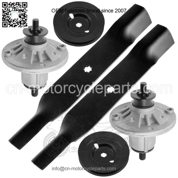 38" Deck Spindle w/Pulley & Blade for John Deere X300 AM137483 M151720 M153118 - Image 5